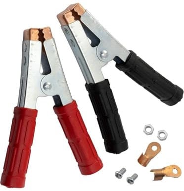 Kit 2 Pinze per Cavi Batteria Auto 600A, Morsetti Clip per Avviamento 12/24V, Set di 2 Spine Coccodrillo
