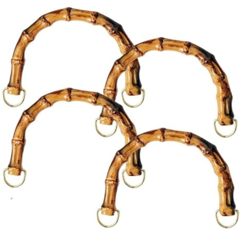 Armastuse 4 Pezzi Manici per Borse Donna in Simulazione in Bamboo per Borse Uncinetto Artigianale