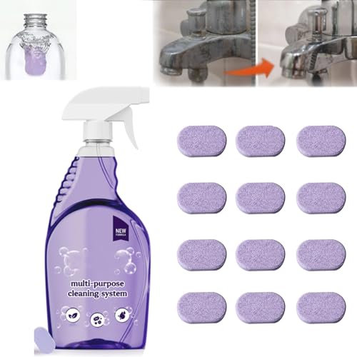 Cleanlix Cleaner, Cleanlix Cleaning Spray with Concentrated Cleaning Tablets, Cleanlix Multi Purpose Cleaning System, Cleanlix Cleaner for Instant Stain Removal (12 pcs)