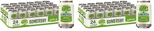 Somersby Apple Cider 0,33 l Dose| 24 Dosen fruchtiger Apfel Cider mit 4,5% Vol. ohne künstliche Farb-und Aromastoffe (24 x 0,33 l) (Packung mit 2)