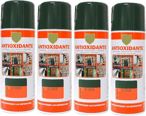 MORE FREE-Pintura Spray Verde Carruaje 400 Ml para las Superficies de Metal, Hierro y Aluminio,Pack de 4 Unidad