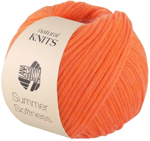 LANA GROSSA Summer Softness | Zartes Baumwollschlauchgarn, voluminös gefüllt mit flauschigen Merinofasern | Handstrickgarn aus 80% Baumwolle (Bio) & 20% Schurwolle | 50g / 130m FB6