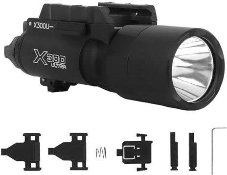 Zhongren X300 Tactical Pistol Light Flashlight Torch 800 Lumens White Lighting Tactical Airsoft Torch Flashlight 2 Mode Constant-on/Momentary-on Light (Black)