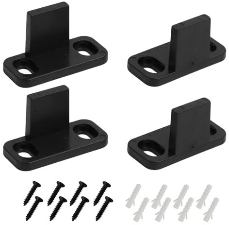 4 Piezas Guía de Puerta Corrediza, Guía del Piso para Puerta de Granero con Doble Clip, Guia Puerta Corredera Suelo, Tornillos Incluidos, para Puertas de Madera en Hogares y Almacenes