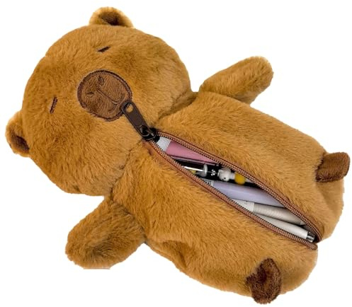 AYNKH 3D Capybara Pencil Case, Soft Plush Pouch for Stationery Cosmetics Toiletry Storage, Cute and Functional Design, Perfect for School Office Travel, Ideal for Organizing Essentials