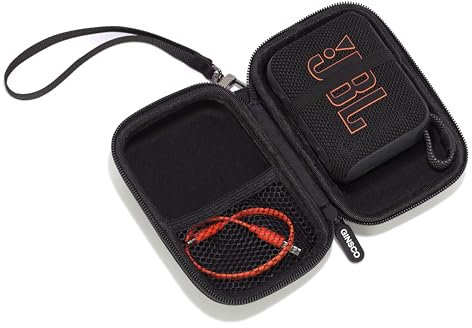 Ginsco 2025 New Case for JBL Go 4 - Ultra-Portable, Waterproof and Dustproof Bluetooth Speaker, for Go 3 - Mini Bluetooth Speaker, Travel Carrying Case Hard Shell Cases with Detachable Strap(Black)