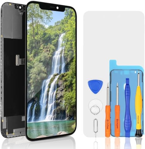 bokman for iPhone 12 Pro Max LCD Screen Replacement 6.7-inch, Display Assembly Front Panel Black with Repair Tool Kits
