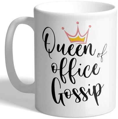I Love Mugs - Queen of Office Gossip - Funny Colleague Mug, Ceramic, 11fl.oz.