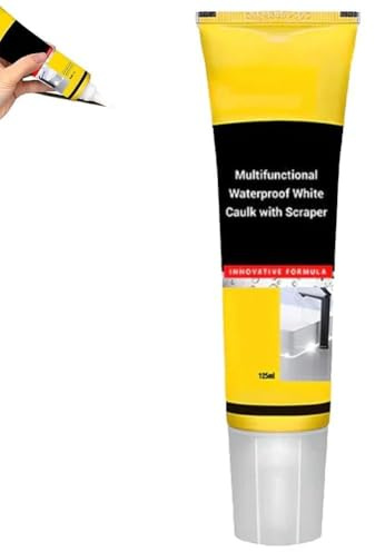 Mastice Bianco Multifunzione Impermeabile Con Raschietto Sigillante Silicone Bianco Impermeabile Sigillante Silicone, Forte Copertura, Asciugatura Rapida, Facile Da Applicare per Bagno, Cucina