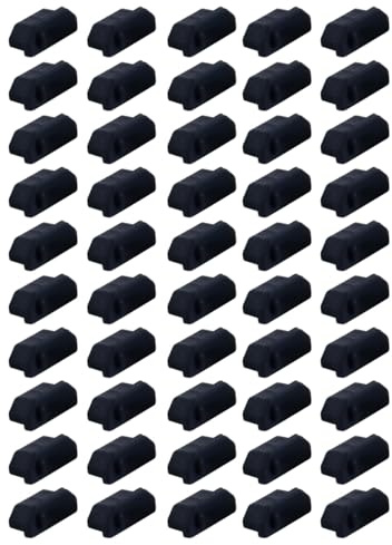 Durlo Lot de 50 capuchons de protection pour port HDMI, en silicone, anti-poussière et anti-humidité, pour téléviseur, ordinateur, prise numérique, imprimante (noir)