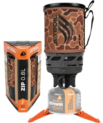Jetboil Cuiseur Rapide Portable 0.8L Cuiseur Rapide, Cuiseur Rapide, Cuiseur Rapide avec Bouton Rotatif Simple, pour Les Routards et Le Camping Brûleur Propane/Isobutane, Camouflage de Canard