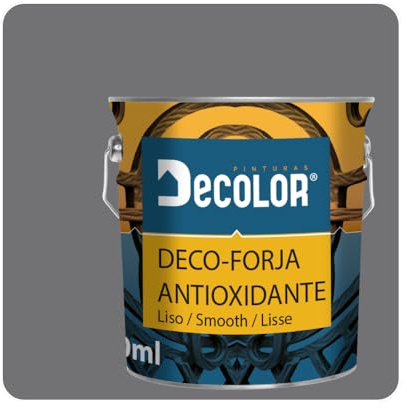 PINTURAS DECOLOR ESMALTE ANTIOXIDANTE SINTETICO EFECTO FORJA LISO GRIS 4 LT