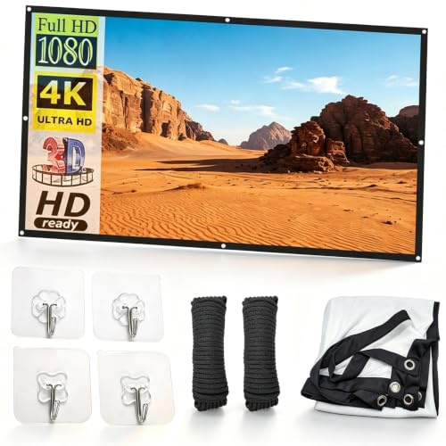 Anti Light Projector Screen, Upgrade 4k 16:9 Hanging Outdoor Projector Screen, Portable ALR Projector Movies Screen, Cinematic Theater Display Easy Install for Home Theater Office (100in,Upgrade)