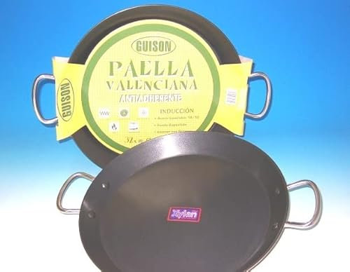 Garcima – Paella de Acero Inoxidable Antiadherente, Plata, 50 cm, Pack de 4