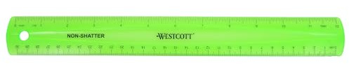 Westcott Shatterproof Ruler, 12-Inch, Green, 16012