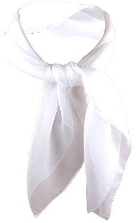 TigerTie Damen Chiffon Nickituch in weiß schneeweiß einfarbig unicolor - Halstuch Größe 50 cm x 50 cm