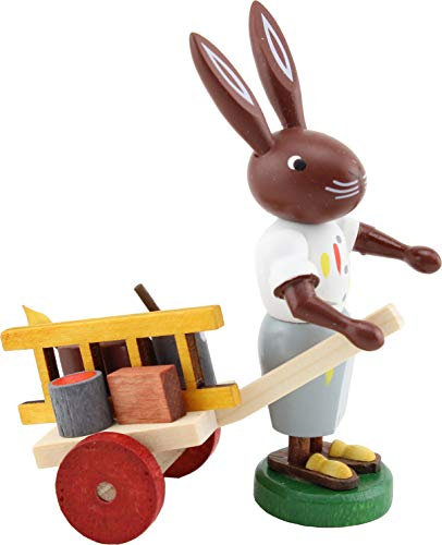 Rudolphs Schatzkiste Osterfigur Hase Maler Höhe ca 9 cm NEU Osterdeko Osterhasenfigur Ostern Osterei Frühling Erzgebirge Seiffen Hase Handwagen Maler