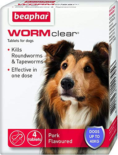 Beaphar Wormclear Dog Uptp 40kg 4 Tablets (Pack of 6)
