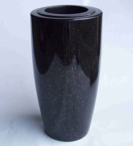 Designgrab SS1 Elegance Vase funéraire en granit Noir Taille XL