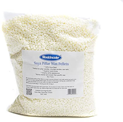 Mouldmaster Gips-Pulver Soja Stumpenkerze Wachs Pellets 2 kg, Creme/Off Weiß