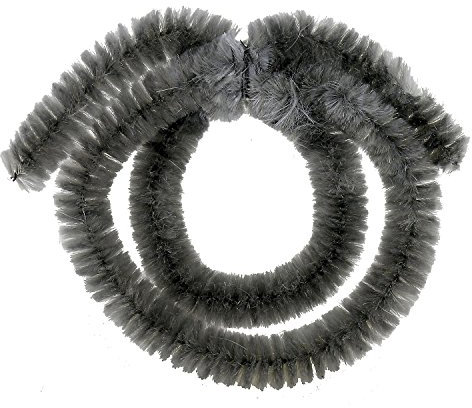 Nabenputzring Ø 14 mm aus Chenille Länge 19/35 mm schwarz oder grau (Grau)