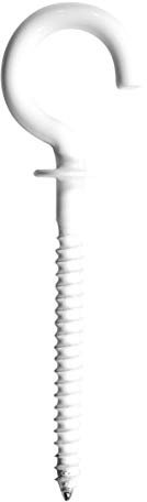 SN-TEC Schraubhaken/Deckenhaken gebogen 80mm weiß mit Anschlagscheibe (10 Stück)