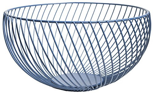 Fruit Bowl Favourall Housewares - Frutero de alambre (metal cromado, 26 x 14 cm) azul
