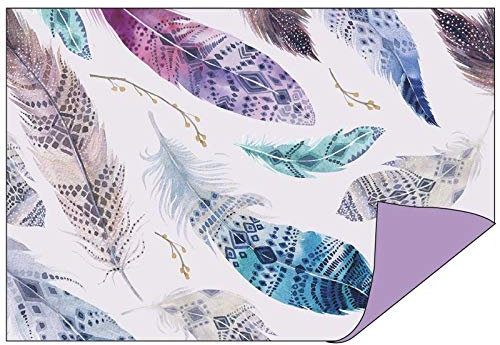 Ideen mit Herz Dekorpapiere im Duo-Design | 1 Seite mit Dekor - 1 Seite unifarben | 10 x 15 cm | Faltpapier, Bastelpapier, Dekopapier | 110 g/qm | 50 Stück (Federn/flieder)
