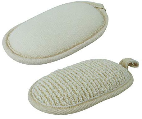 Vivezen - Éponge exfoliante et nettoyante en fibre de bambou double face 13 x 8 x 3 cm