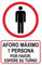 akrocard - Cartel Resistente PVC - AFORO MÁXIMO 1 PERSONA - Señaletica medidas basicas de seguridad- señal Ideal para comercios, tiendas, locales