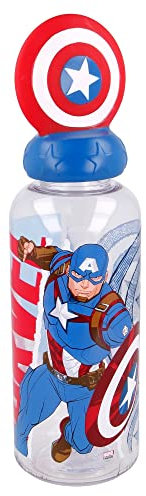 Stor Captain America Collage 3D Figurine Flasche, 560 ml Fassungsvermögen