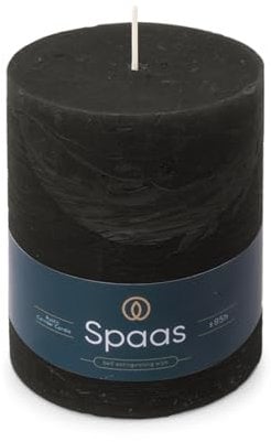 Spaas Rustik-Stumpenkerze, 100/130 mm, 95h, schwarz