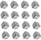 Chromed Iron Case Corner Protector Metal Box Corner Support Angle Curved Decoration Guard Chest Wrap Angle 35x35x35mm Black Pack of 16