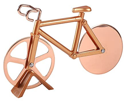 QINGGANGLING999 roulettes à Pizza Pizza Coupe-Roue en Acier Inoxydable en Acier Inoxydable Pizza Chopper Slicer Cuisine Gadget Vélo Vélo Pizza Cutter Couteaux Couteau à Pizza (Color : Gold)