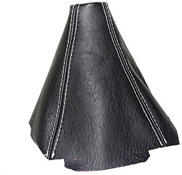 The Tuning-Shop Ltd Schaltsack kompatibel mit Mazda 6 Leder, weiße Naht