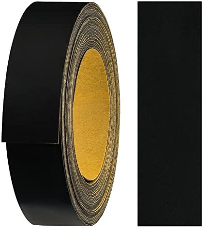 haggiy nastro per bordi autoadesivo in melammina 18 mm x 5 m I nastro per bordi I per mobili tenuta sicura senza allungamento I bordo impiallacciato per ripiani/pannelli in legno nero liscio