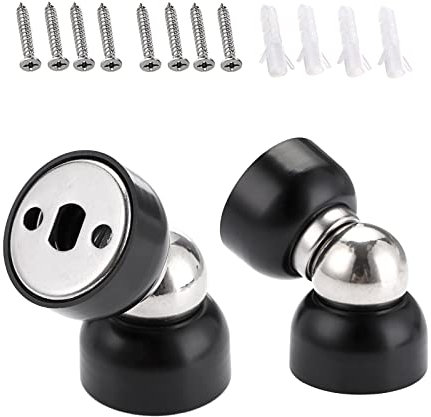IGNPION 2er-Set Metall-Türsauger Mini-Magnet-Türstopper Wandmontierter magnetischer Türstopper (Schwarz)