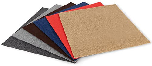 Teppichfliesen Scene - Bodenbelag aus Nadelfilz - 40x40 cm - selbstklebend & antistatisch - Filzfliese für Büro und Gewerbe - Filzteppich (Braun, 4 m²)