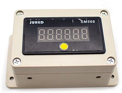 LeTkingok Temporizador Electrónico Industrial Con Pantalla Digital, Instrumento Mecánico de Registro Del Tiempo de Funcionamiento Tiempo de Integración Con Función de Memoria （DC 12-24V）