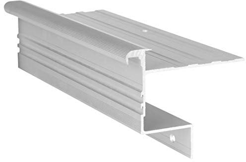 110 cm Treppenprofil STABIL 14,5 mm - Treppenkantenprofil für Treppenverkleidung und Treppenrenovierung - Farbe: Silber