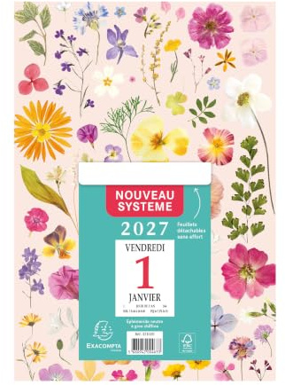 Exacompta Bloc éphéméride neutre Marettes 9,8x13,4cm sur plaque - 2027