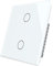 LIVOLO White Wall Touch Light Switch Crystal Tempered Glass Panel Single Pole Bulb Light Switch with LED Indicator,No Neutral Wires,2 Gang 1 Way