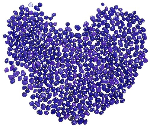 sourcing map 400 g - Pierres décoratives en verre de 7 à 9 mm - Galets en verre poli - Décoration de bricolage pour vase - Perles de remplissage pour aquarium, décoration de jardin, bleu marine