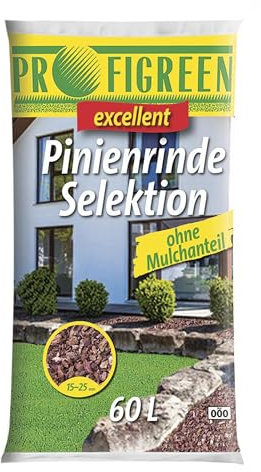 Blumixx Pinienrinde für Pflanzen mittel | Baumrinde 15-25 mm 60 Liter | 100% pflanzliche umweltfreundlicher, langanhaltend & ohne Mulchanteil| dekorativer Bodenbelag | unterdrückt Unkrautwuchs