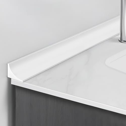 200cm Barriera Doccia,Striscia di Ritenzione Bagno,Silicone Doccia,Guarnizione Vasca da Bagno,Bordo Doccia Vasca da Bagno Barriera Pieghevole Profilo (Bianco)