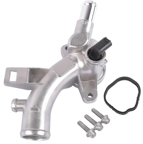 NSGMXT Thermostat Housing, Water Outlet Housing Coolant Flange w/Sensor Aluminium Replacement for Corsa D E Astra J Meriva B Adam A12XEL B12XEL A14XEL B14XEL 25192985 1338022 (Aluminium)