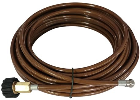 Manguera de limpieza de tuberías de diámetro nominal 4 para Kärcher M22 x 1,5 pulgadas, rosca interior (tuerca de unión), con boquilla de limpieza de tuberías de 1/8 pulg
