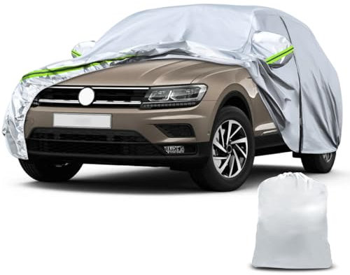 Autoabdeckung Passend für VW Touran 2003-2024, wasserdichte Vollgarage Autoplane mit Reißverschlusstür und Entlüften für Schnee, Regen, Allwetterschutz