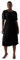 Ulla Popken Damen große Größen Übergrößen Plus Size Plissee-Midikleid, A-Linie, Rundhals, Gürtel, Halbarm schwarz 54+ 824944100-54+