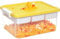 Citylife 16L Storage Boxes with Lids, Plastic Craft storage Box, Removable Tray, Latch Handle, Stackable Storage Box with Compartments for Toy, Tool, Sewing, yellow
